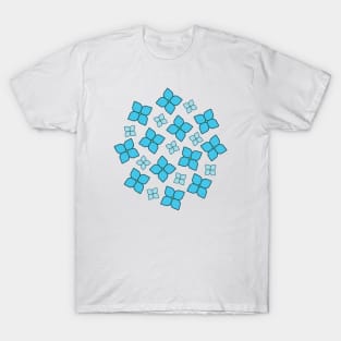 Hydrangea | Blue | White T-Shirt